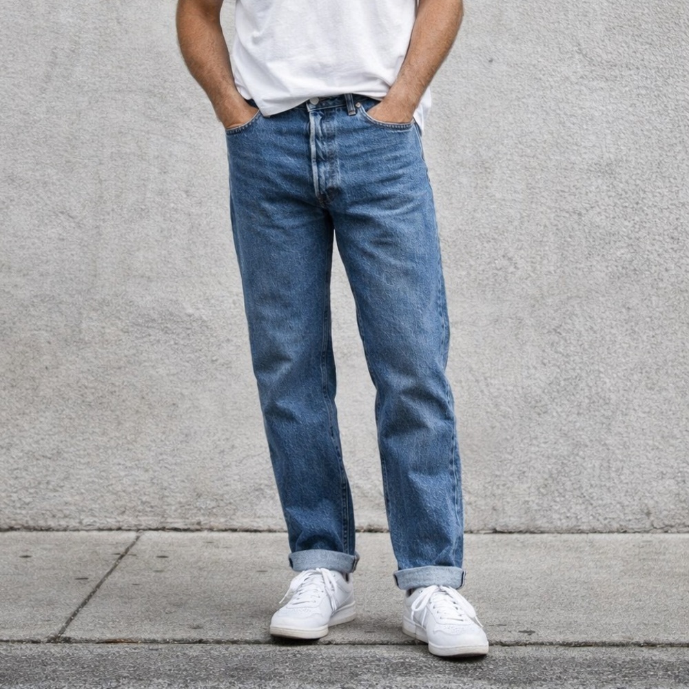 Levis 501 Jeans Button Fly 34 x 34 Straight Leg Dadcore Normcore Heritage